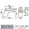 Bristan Sail Basin Mixer Clicker Waste Dimensions